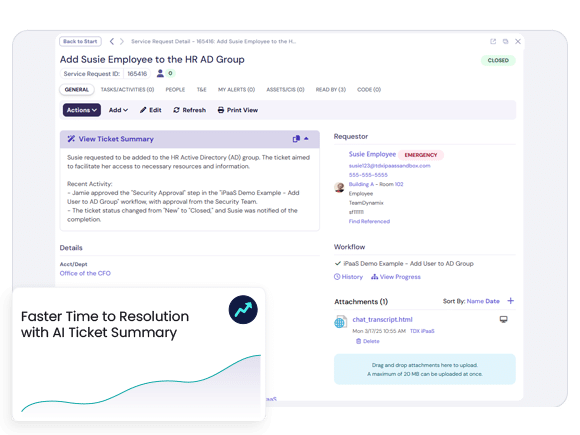 CoreDesk AI Ticket Summary